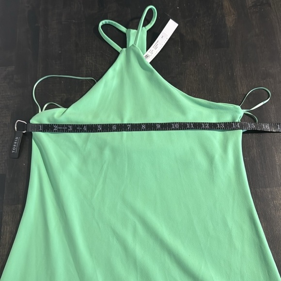 Susan Monaco Lovebird Green Halter Mini Dress Racerback Size Small NWT - Picture 6 of 7